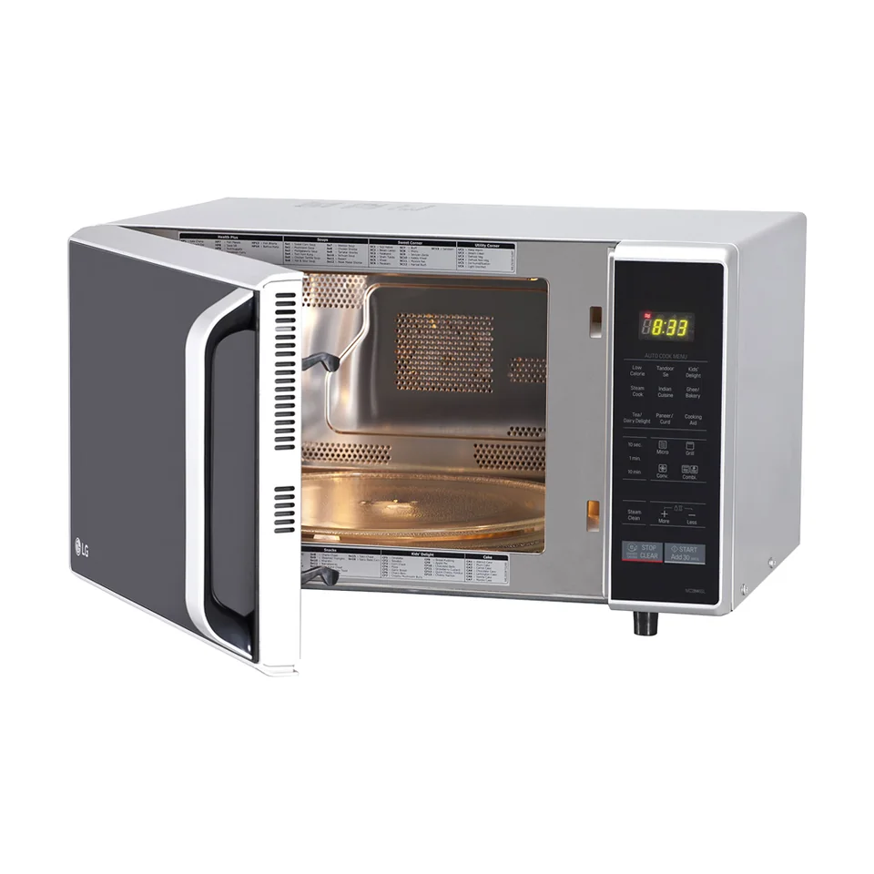 Convection microwave with the door open