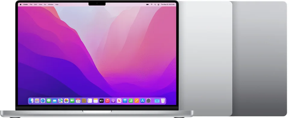 Laptop with the screen open